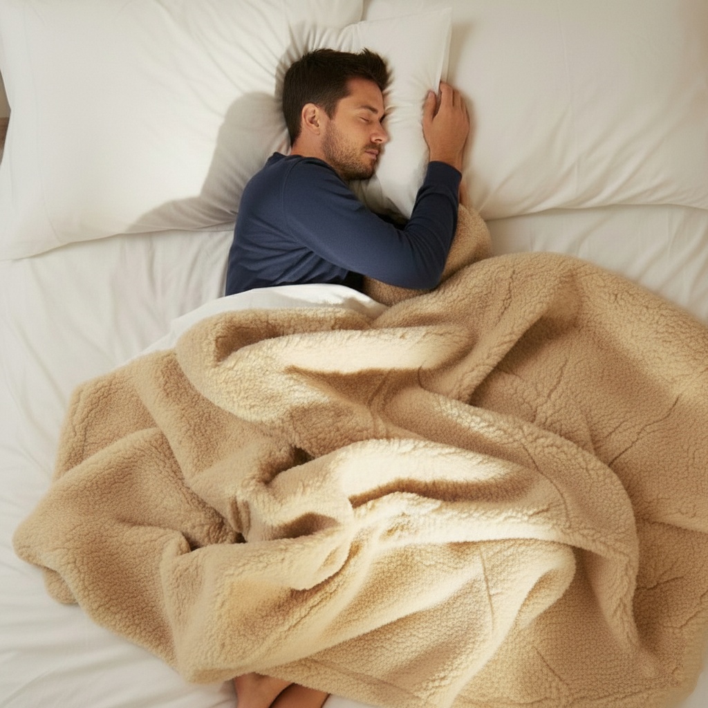 Vlněná deka Merino dvouvrstvá s podšívkou béžová 7